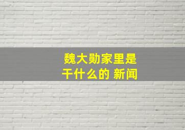 魏大勋家里是干什么的 新闻